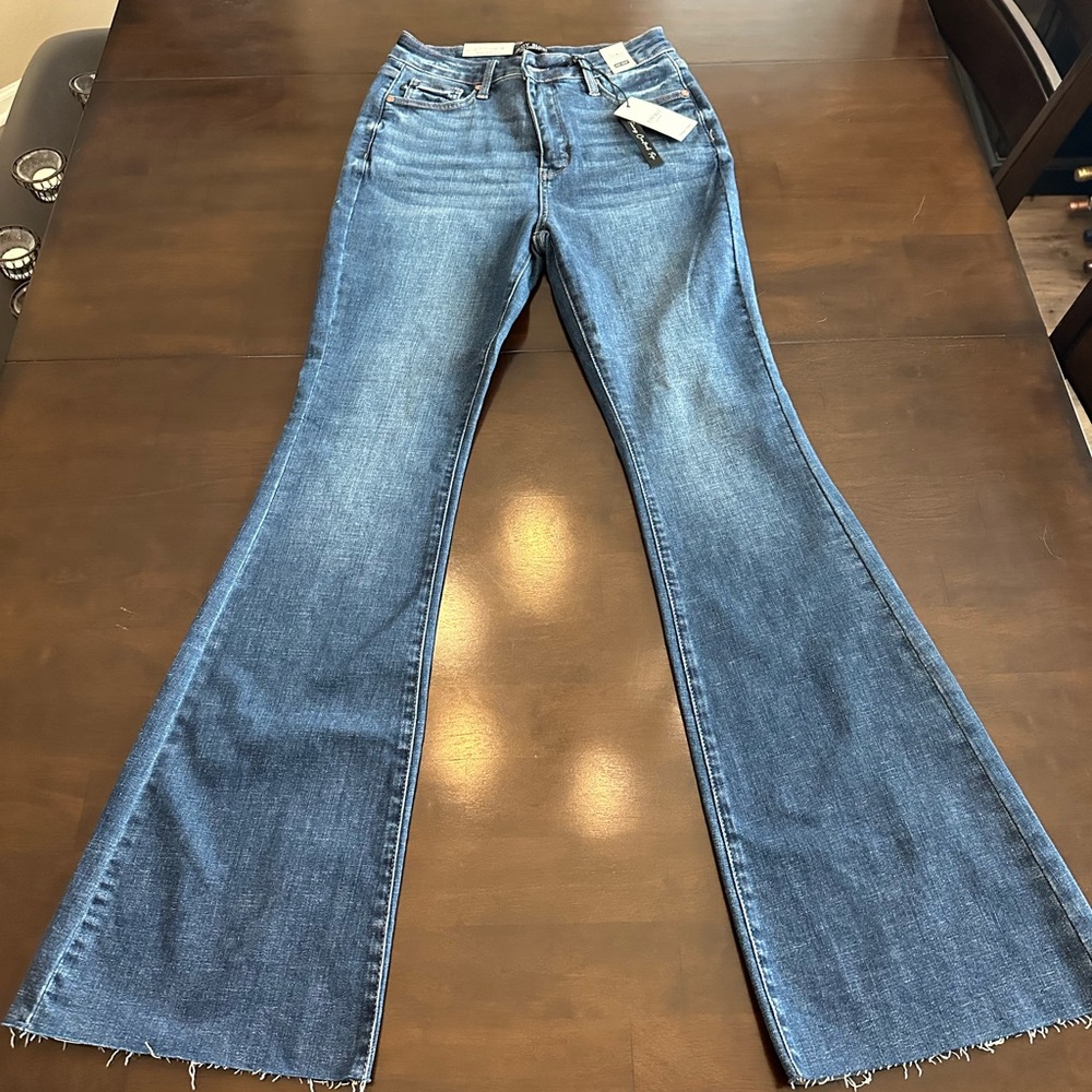 Judy Blue Flare Wide Leg Jeans in Classic Blue